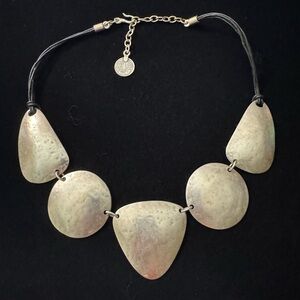 Seraglio Textured Silver-Tone Five-Pendant Statement Necklace